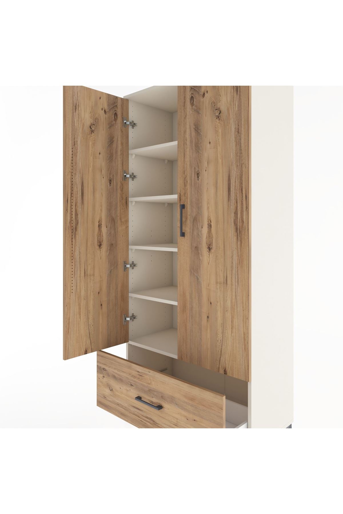 Hyperion Dolap 5 Raflı Tek Çekmeceli 2 Kapaklı 88x44x195 Aytaşı-Çam