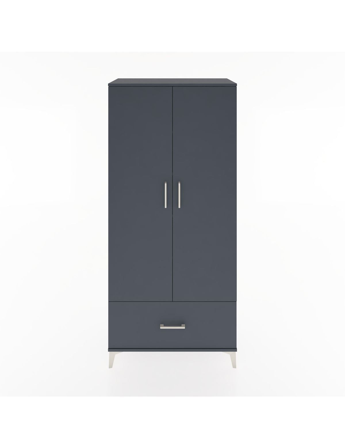 Hyperion Dolap 5 Raflı Tek Çekmeceli 2 Kapaklı 88x44x195 Antrasit-Antrasit