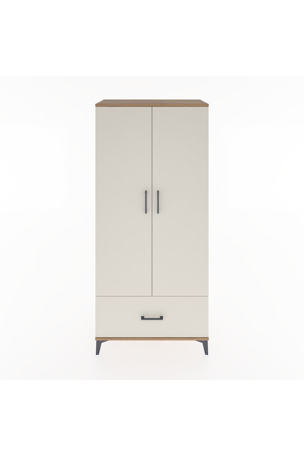 Hyperion Dolap 5 Raflı Tek Çekmeceli 2 Kapaklı 88x44x195 Çam-Aytaşı