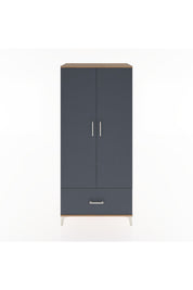 Hyperion Dolap 5 Raflı Tek Çekmeceli 2 Kapaklı 88x44x195 Çam-Antrasit