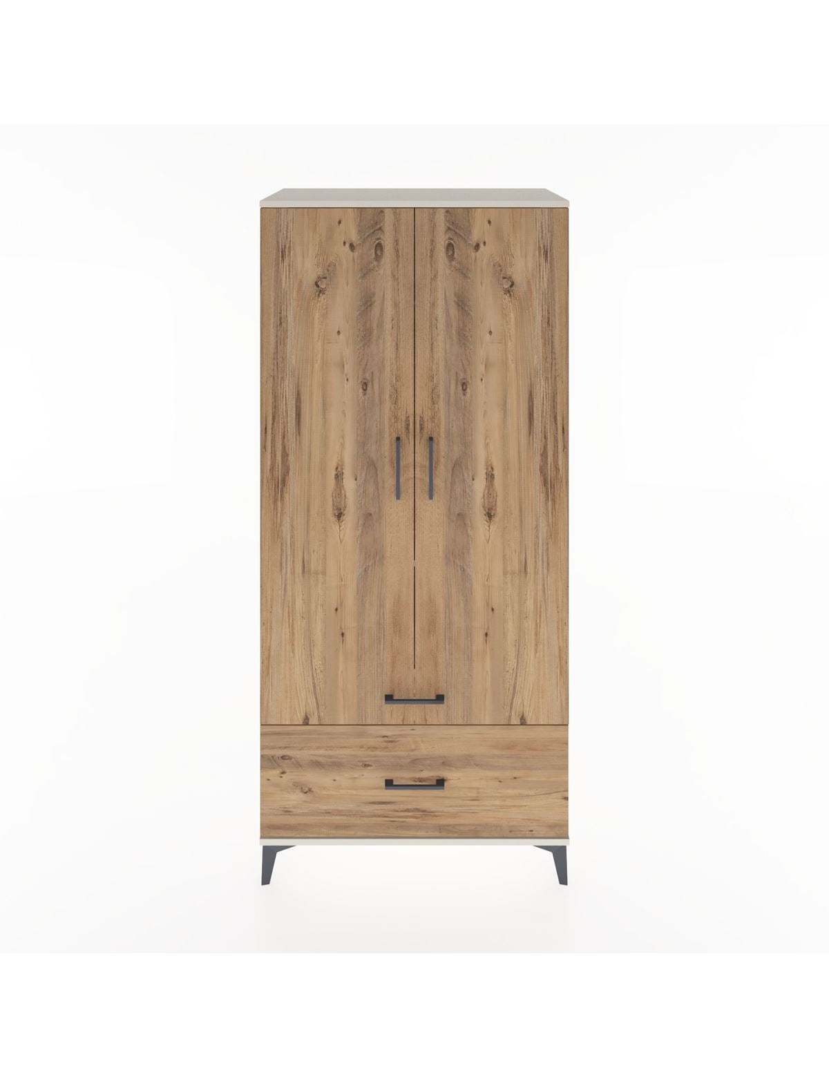 Hyperion Dolap 2 Raflı 2 Çekmeceli Tek Askılı 88x44x195 Aytaşı-Çam