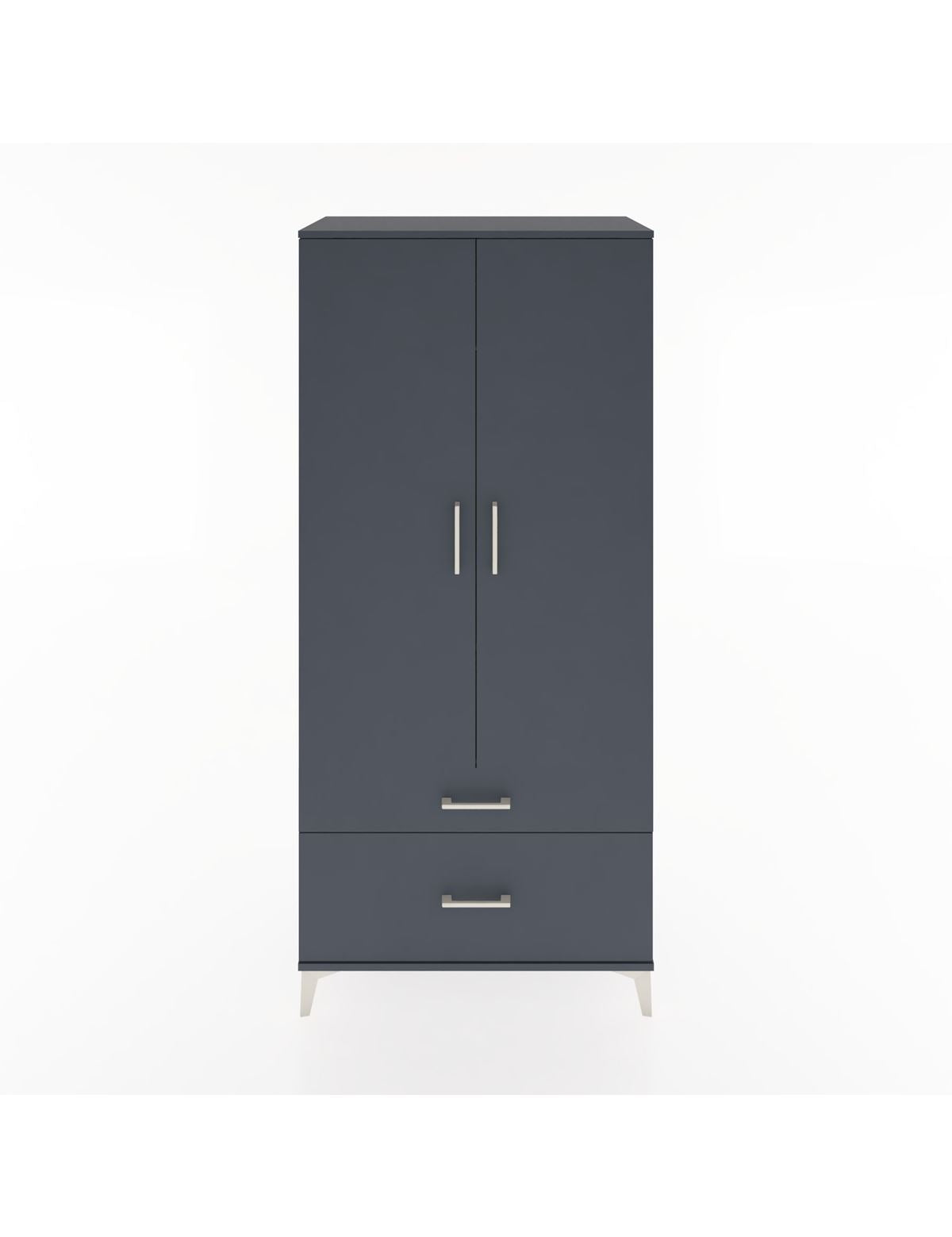 Hyperion Dolap 2 Raflı 2 Çekmeceli Tek Askılı 88x44x195 Antrasit-Antrasit