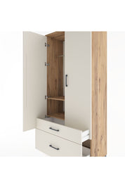 Hyperion Dolap 2 Raflı 2 Çekmeceli Tek Askılı 88x44x195 Çam-Aytaşı