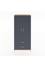 Hyperion Dolap 2 Raflı 2 Çekmeceli Tek Askılı 88x44x195 Çam-Antrasit