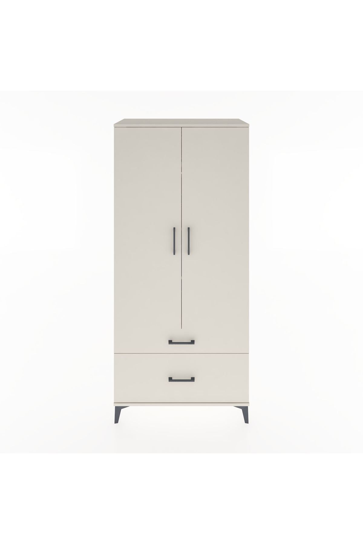 Hyperion Dolap 4 Raflı 2 Çekmeceli 2 Kapaklı 88x44x195 Aytaşı-Aytaşı