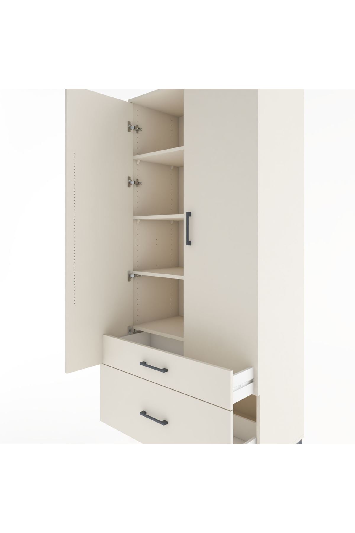 Hyperion Dolap 4 Raflı 2 Çekmeceli 2 Kapaklı 88x44x195 Aytaşı-Aytaşı