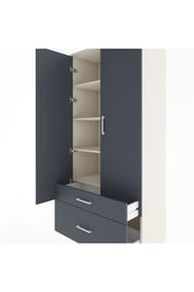 Hyperion Dolap 4 Raflı 2 Çekmeceli 2 Kapaklı 88x44x195 Aytaşı-Antrasit