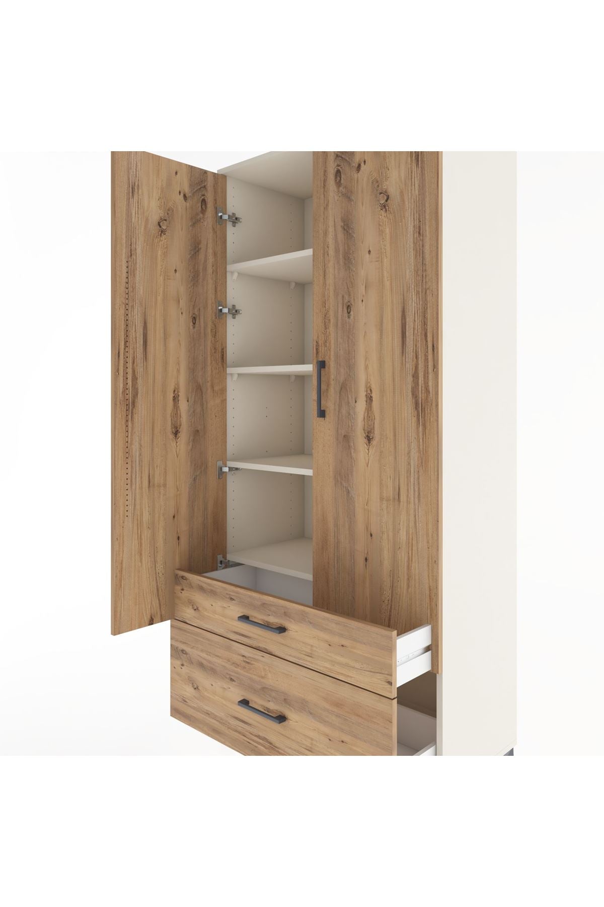 Hyperion Dolap 4 Raflı 2 Çekmeceli 2 Kapaklı 88x44x195 Aytaşı-Çam