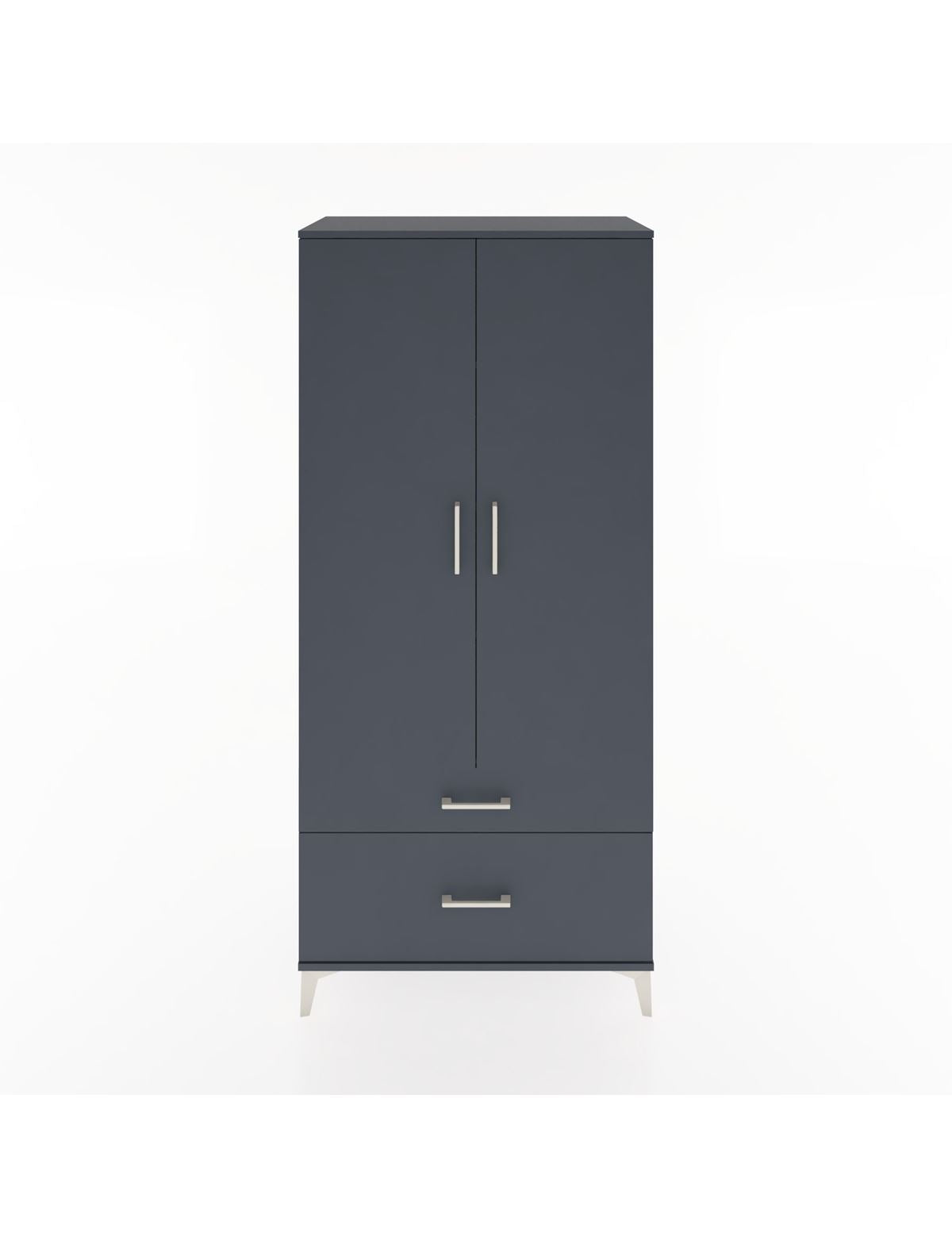 Hyperion Dolap 4 Raflı 2 Çekmeceli 2 Kapaklı 88x44x195 Antrasit-Antrasit