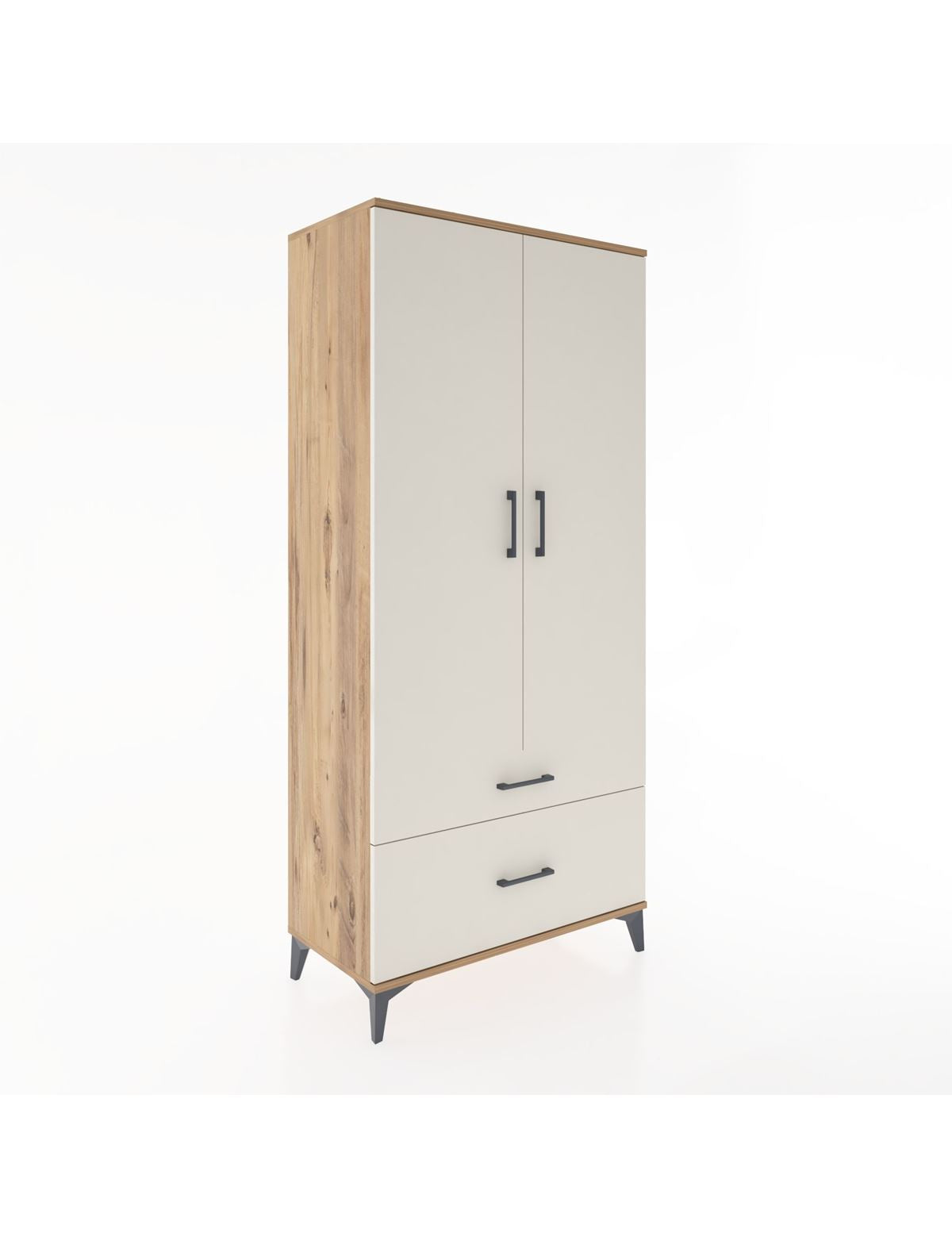 Hyperion Dolap 4 Raflı 2 Çekmeceli 2 Kapaklı 88x44x195 Çam-Aytaşı