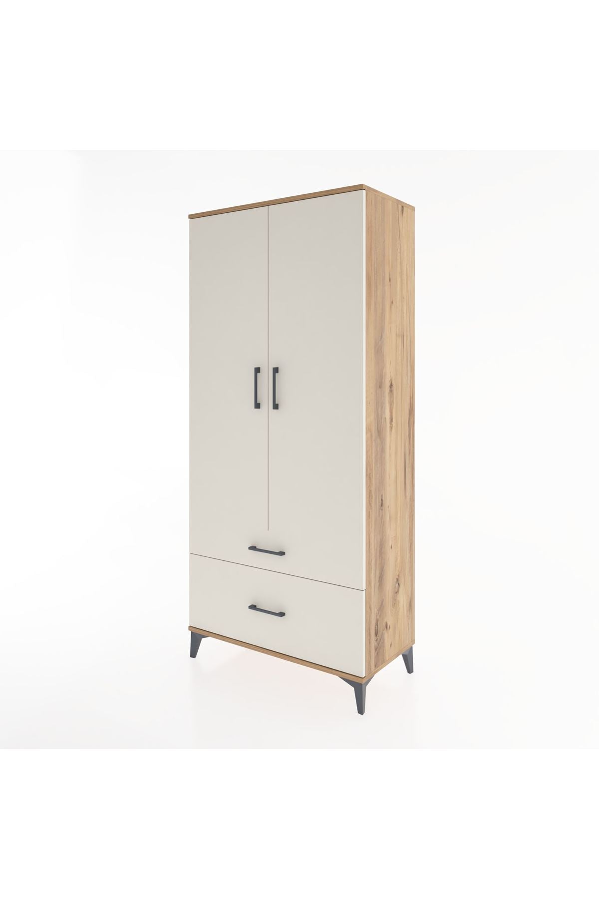 Hyperion Dolap 4 Raflı 2 Çekmeceli 2 Kapaklı 88x44x195 Çam-Aytaşı