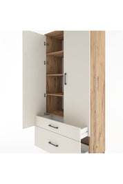 Hyperion Dolap 4 Raflı 2 Çekmeceli 2 Kapaklı 88x44x195 Çam-Aytaşı