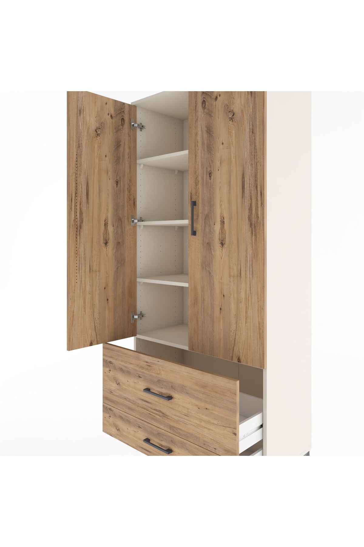 Hyperion Dolap 4 Raflı 2 Çekmeceli 2 Kapaklı 88x44x195 Aytaşı-Çam