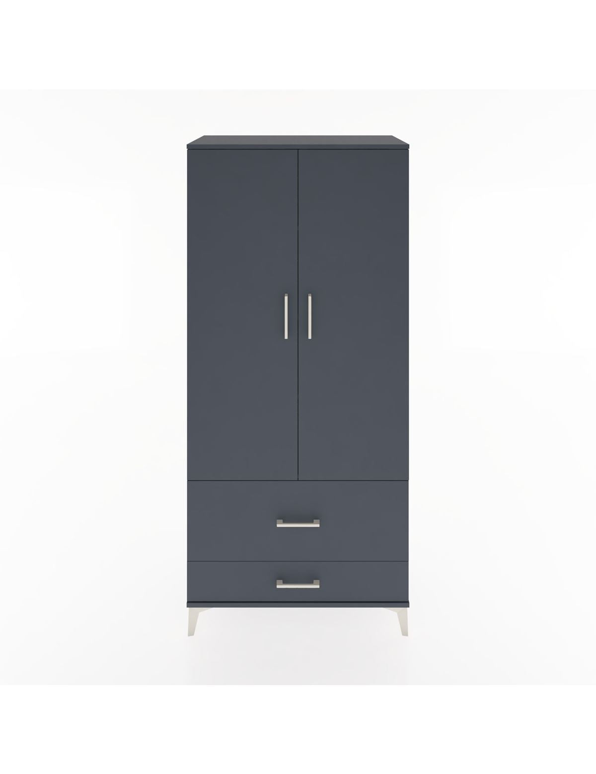 Hyperion Dolap 4 Raflı 2 Çekmeceli 2 Kapaklı 88x44x195 Antrasit-Antrasit