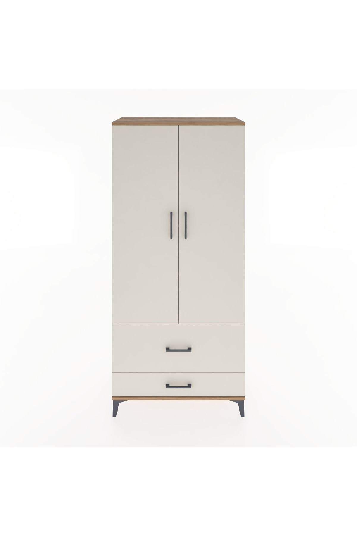 Hyperion Dolap 4 Raflı 2 Çekmeceli 2 Kapaklı 88x44x195 Çam-Aytaşı