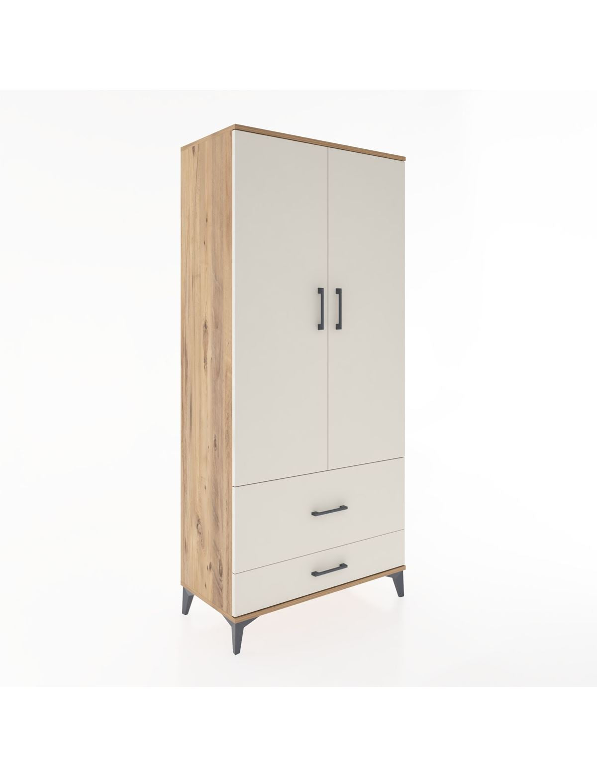 Hyperion Dolap 4 Raflı 2 Çekmeceli 2 Kapaklı 88x44x195 Çam-Aytaşı