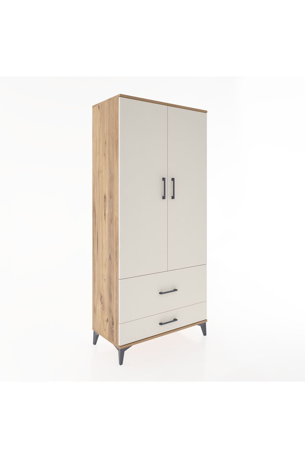 Hyperion Dolap 4 Raflı 2 Çekmeceli 2 Kapaklı 88x44x195 Çam-Aytaşı