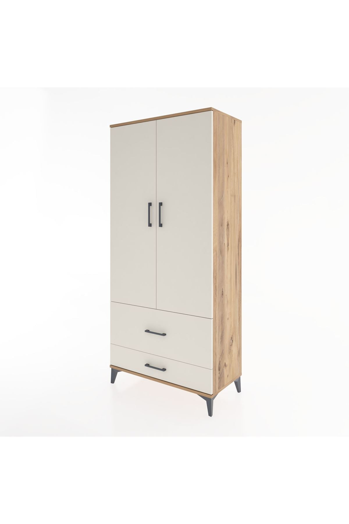 Hyperion Dolap 4 Raflı 2 Çekmeceli 2 Kapaklı 88x44x195 Çam-Aytaşı