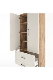 Hyperion Dolap 4 Raflı 2 Çekmeceli 2 Kapaklı 88x44x195 Çam-Aytaşı