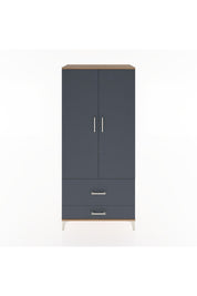 Hyperion Dolap 4 Raflı 2 Çekmeceli 2 Kapaklı 88x44x195 Çam-Antrasit