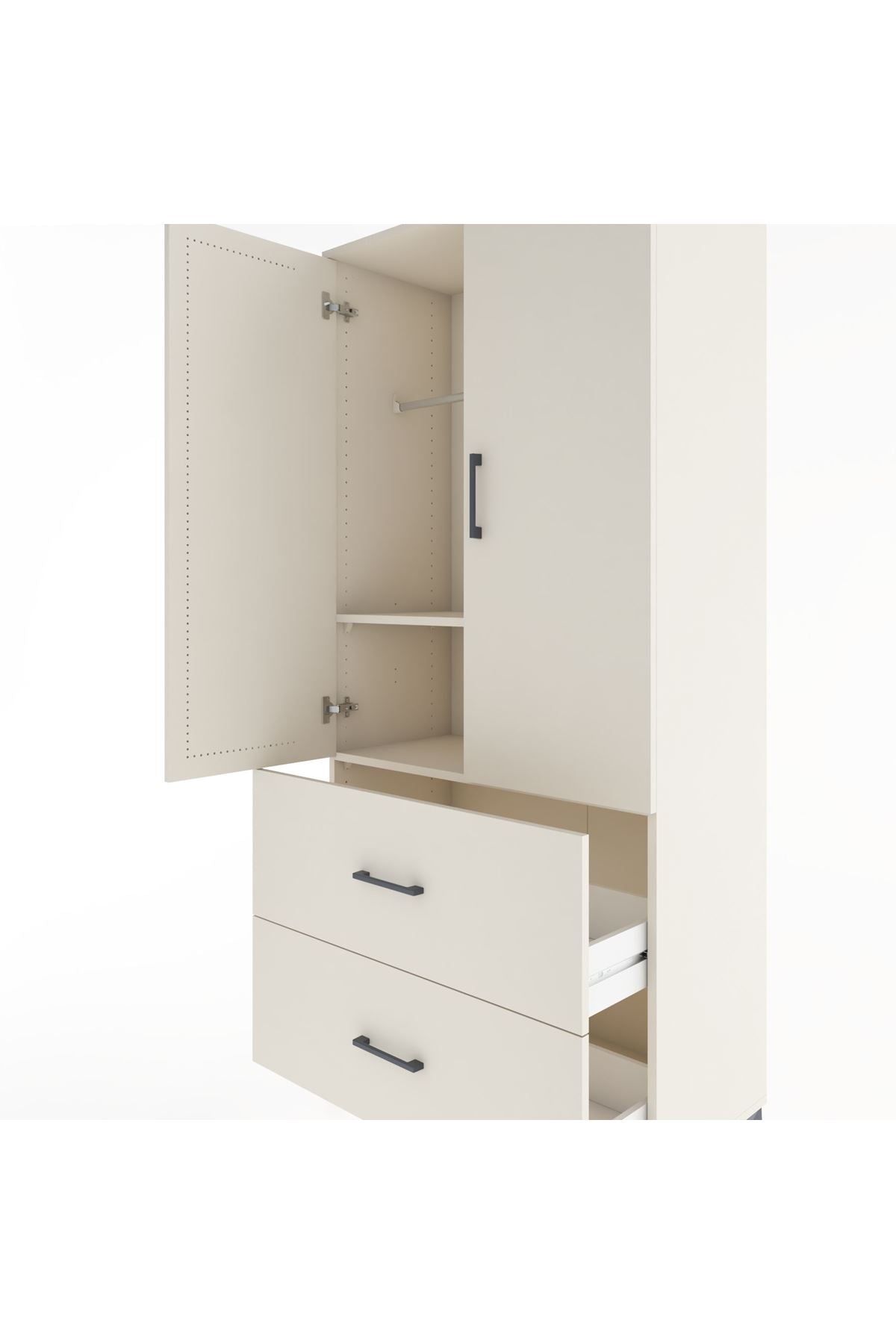 Hyperion Dolap 2 Raflı 2 Çekmeceli 2 Kapaklı 88x44x195 Aytaşı-Aytaşı