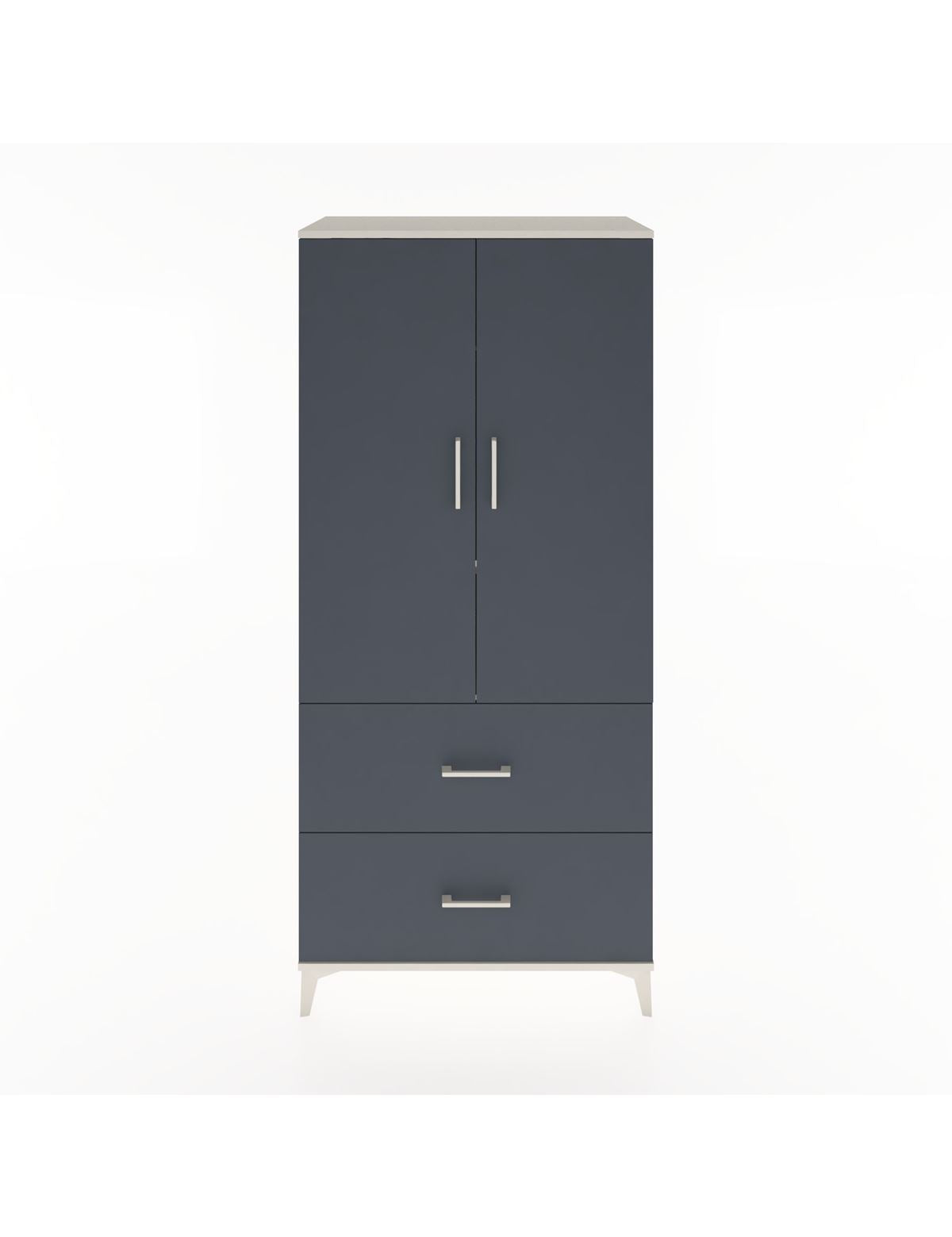 Hyperion Dolap 2 Raflı 2 Çekmeceli 2 Kapaklı 88x44x195 Aytaşı-Antrasit