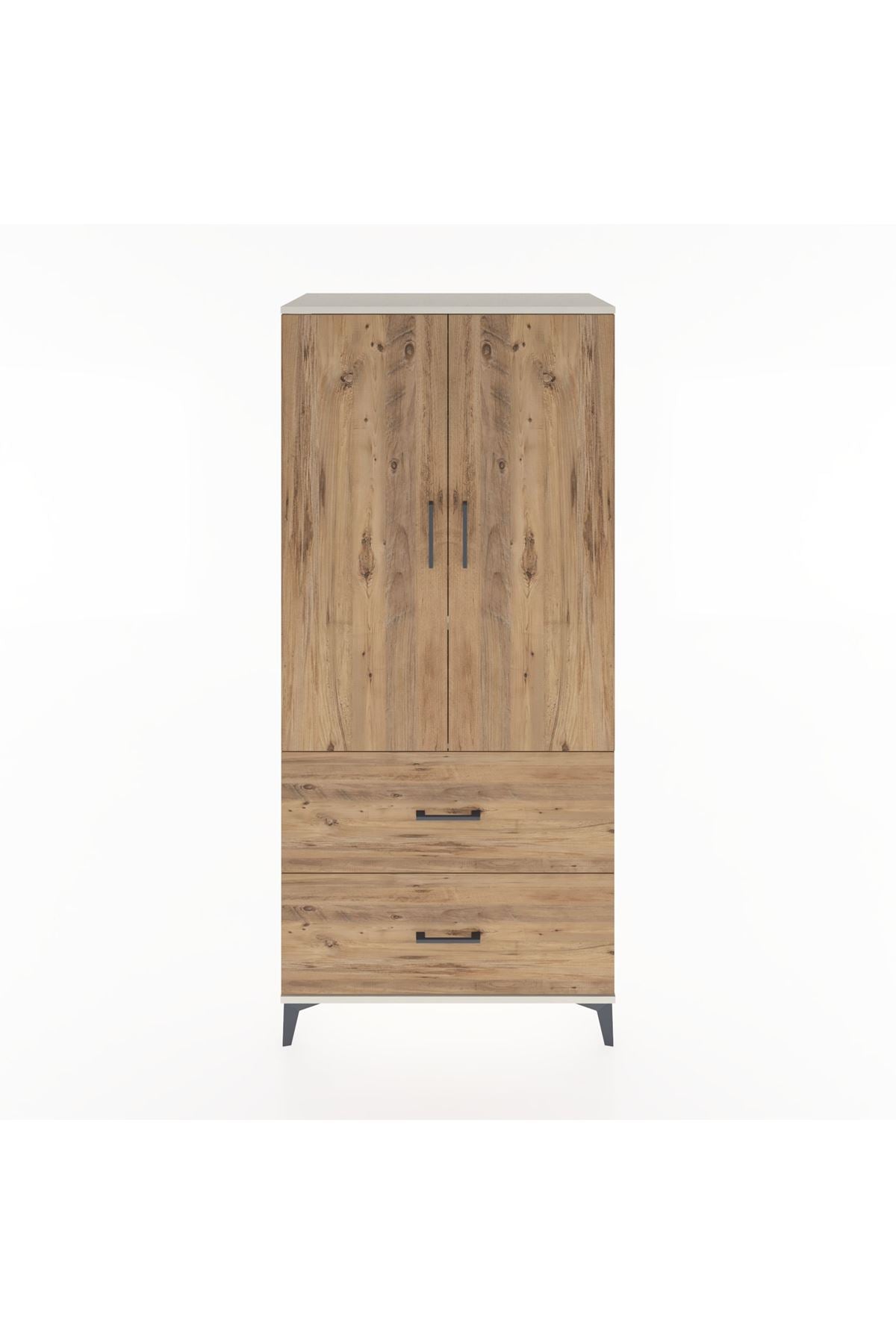 Hyperion Dolap 2 Raflı 2 Çekmeceli 2 Kapaklı 88x44x195 Aytaşı-Çam