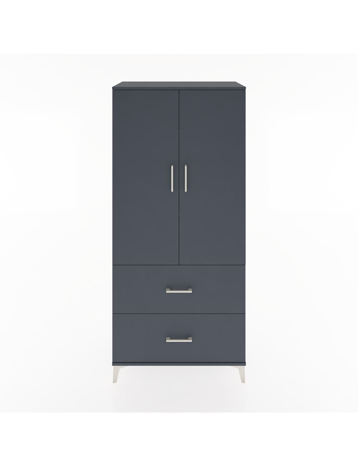 Hyperion Dolap 2 Raflı 2 Çekmeceli 2 Kapaklı 88x44x195 Antrasit-Antrasit