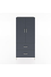 Hyperion Dolap 2 Raflı 2 Çekmeceli 2 Kapaklı 88x44x195 Antrasit-Antrasit