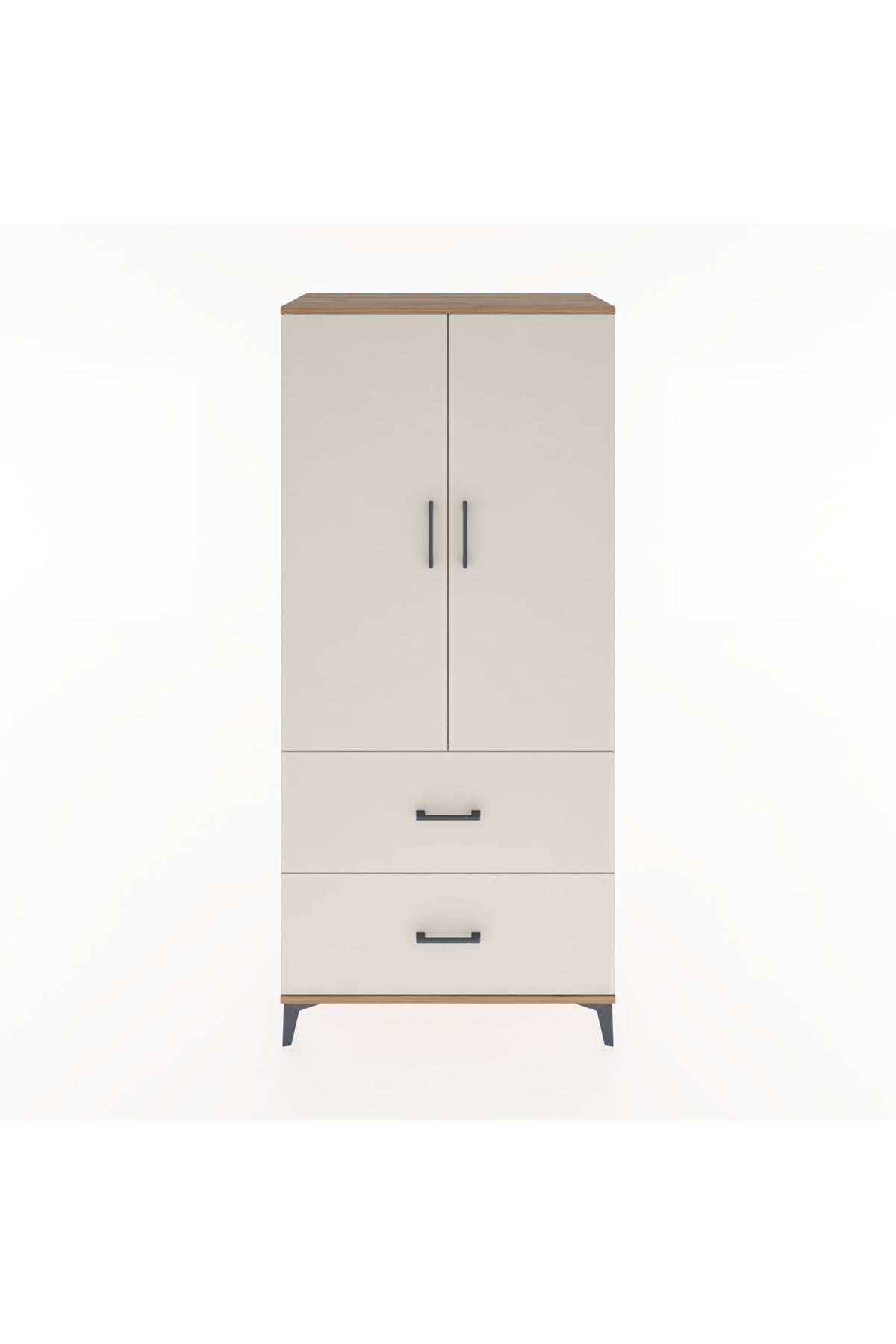 Hyperion Dolap 2 Raflı 2 Çekmeceli 2 Kapaklı 88x44x195 Çam-Aytaşı