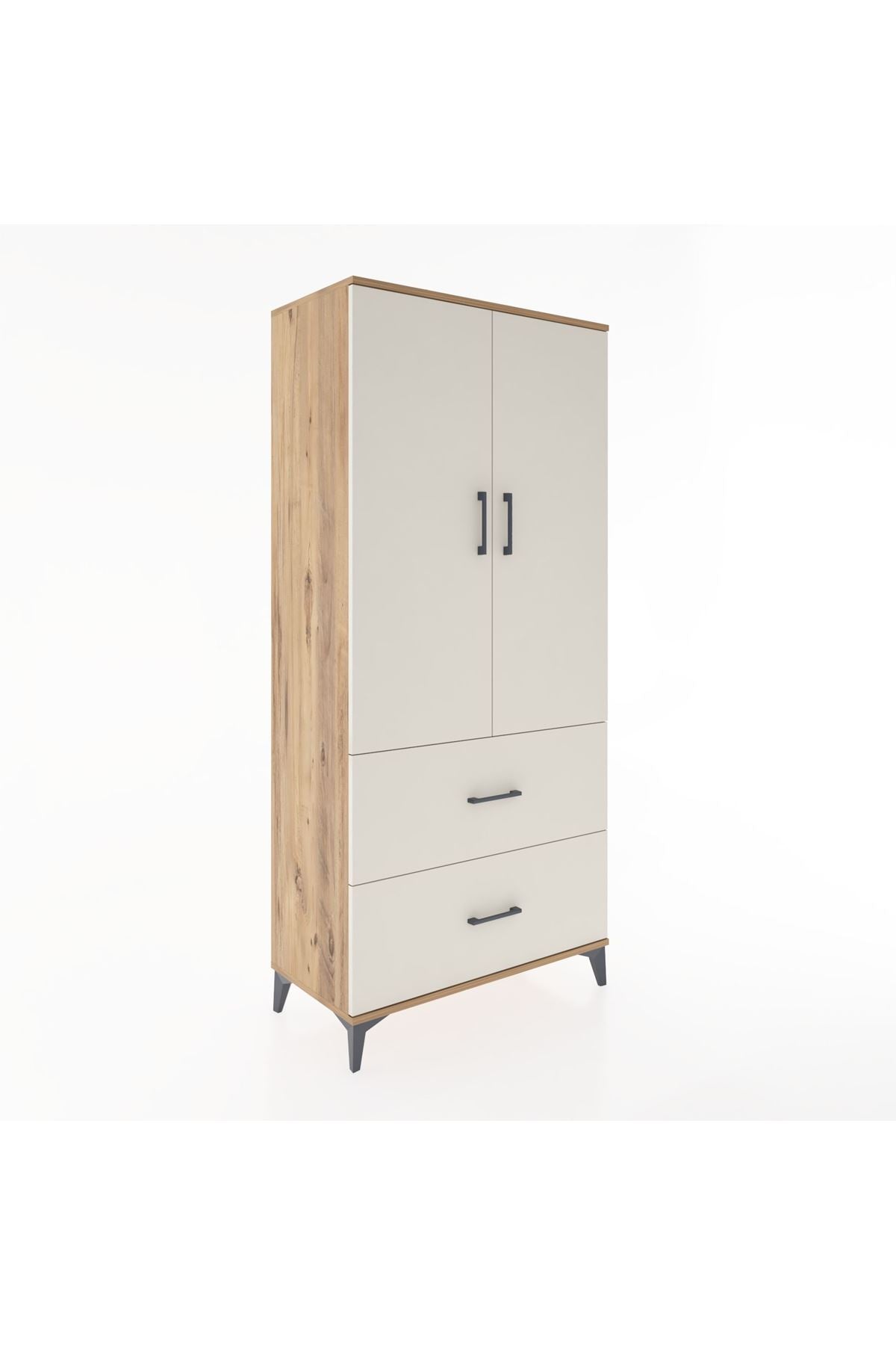 Hyperion Dolap 2 Raflı 2 Çekmeceli 2 Kapaklı 88x44x195 Çam-Aytaşı