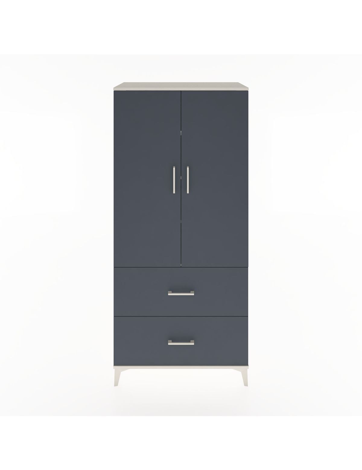 Hyperion Dolap 4 Raflı 2 Çekmeceli 2 Kapaklı 88x44x195 Aytaşı-Antrasit