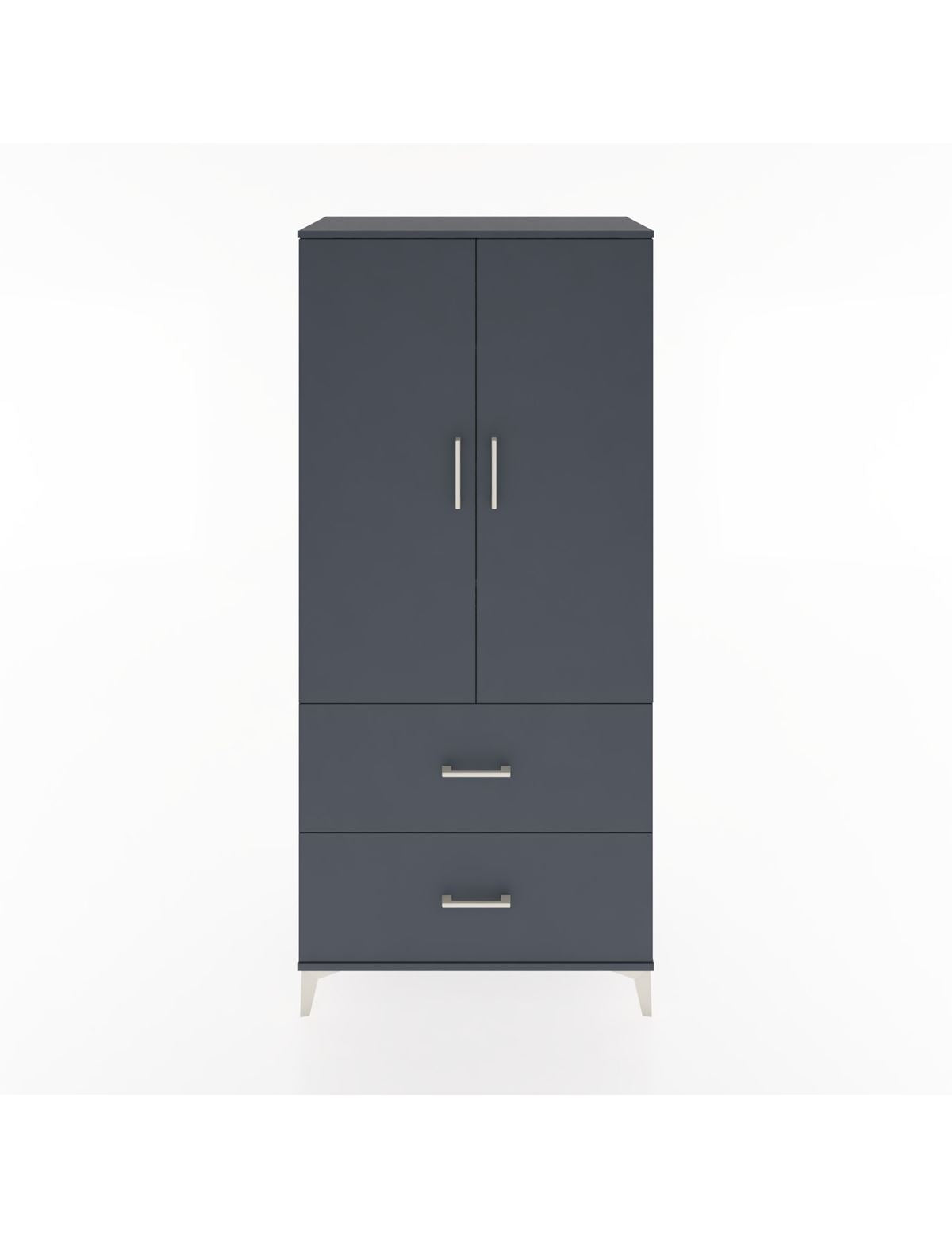 Hyperion Dolap 4 Raflı 2 Çekmeceli 2 Kapaklı 88x44x195 Antrasit-Antrasit