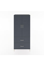 Hyperion Dolap 4 Raflı 2 Çekmeceli 2 Kapaklı 88x44x195 Antrasit-Antrasit