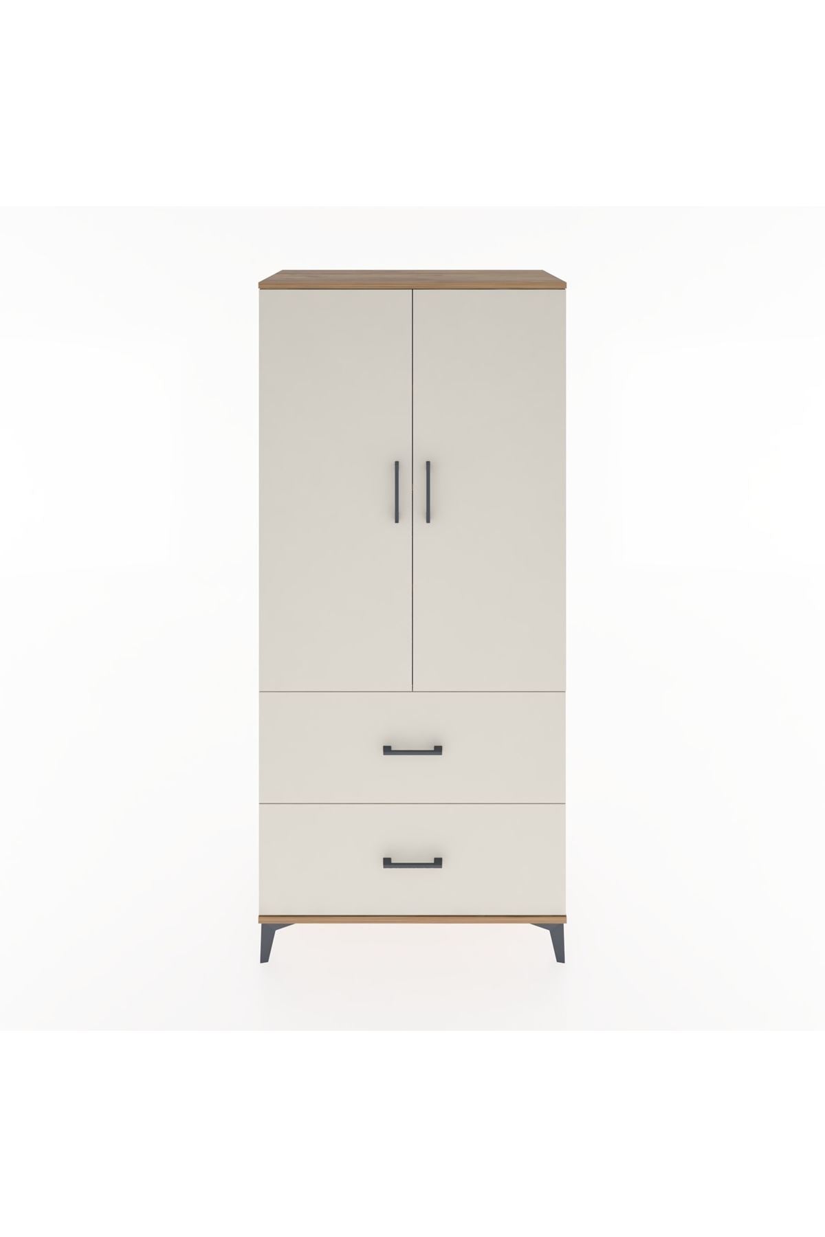 Hyperion Dolap 4 Raflı 2 Çekmeceli 2 Kapaklı 88x44x195 Çam-Aytaşı