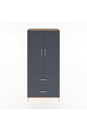 Hyperion Dolap 4 Raflı 2 Çekmeceli 2 Kapaklı 88x44x195 Çam-Antrasit