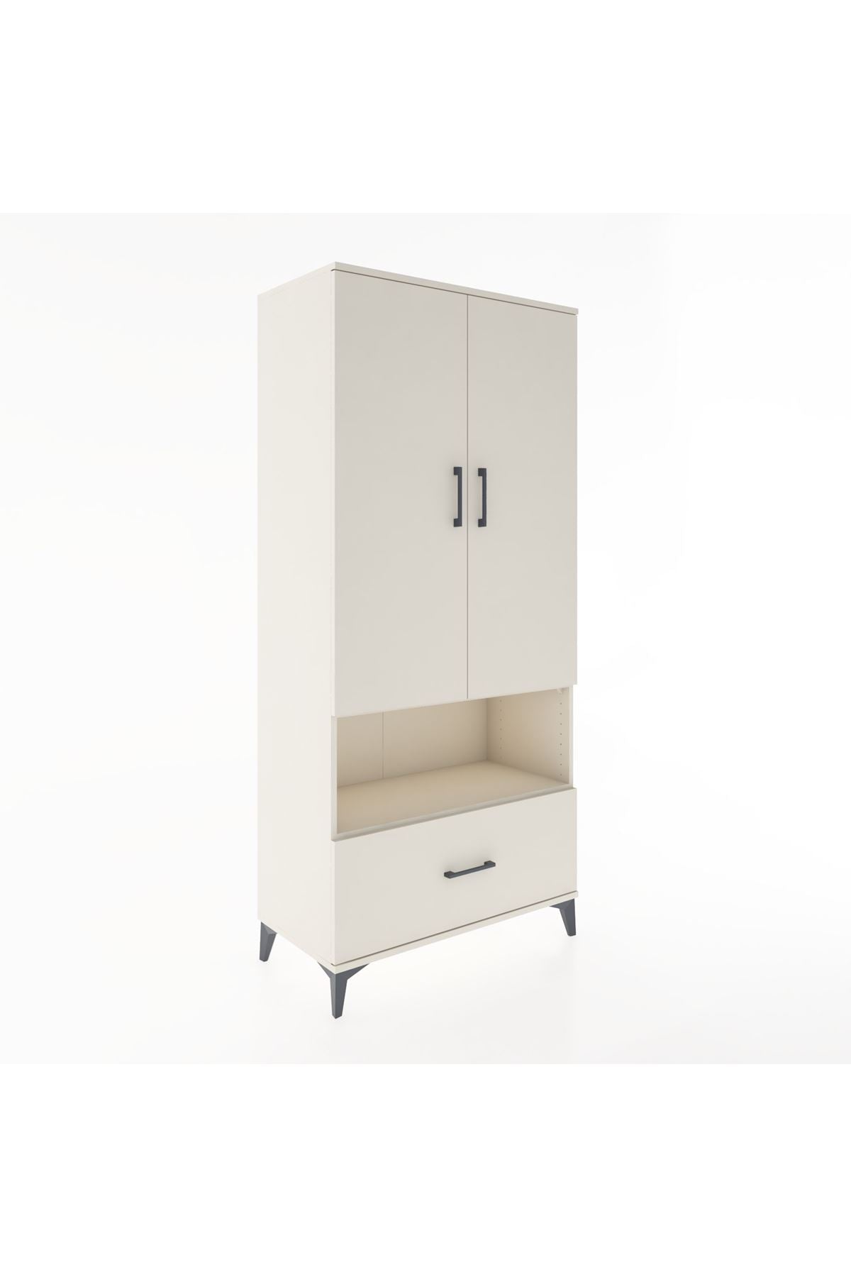Hyperion Dolap 3 Raflı Tek Çekmeceli Tek Askılı 88x44x195 Aytaşı-Aytaşı