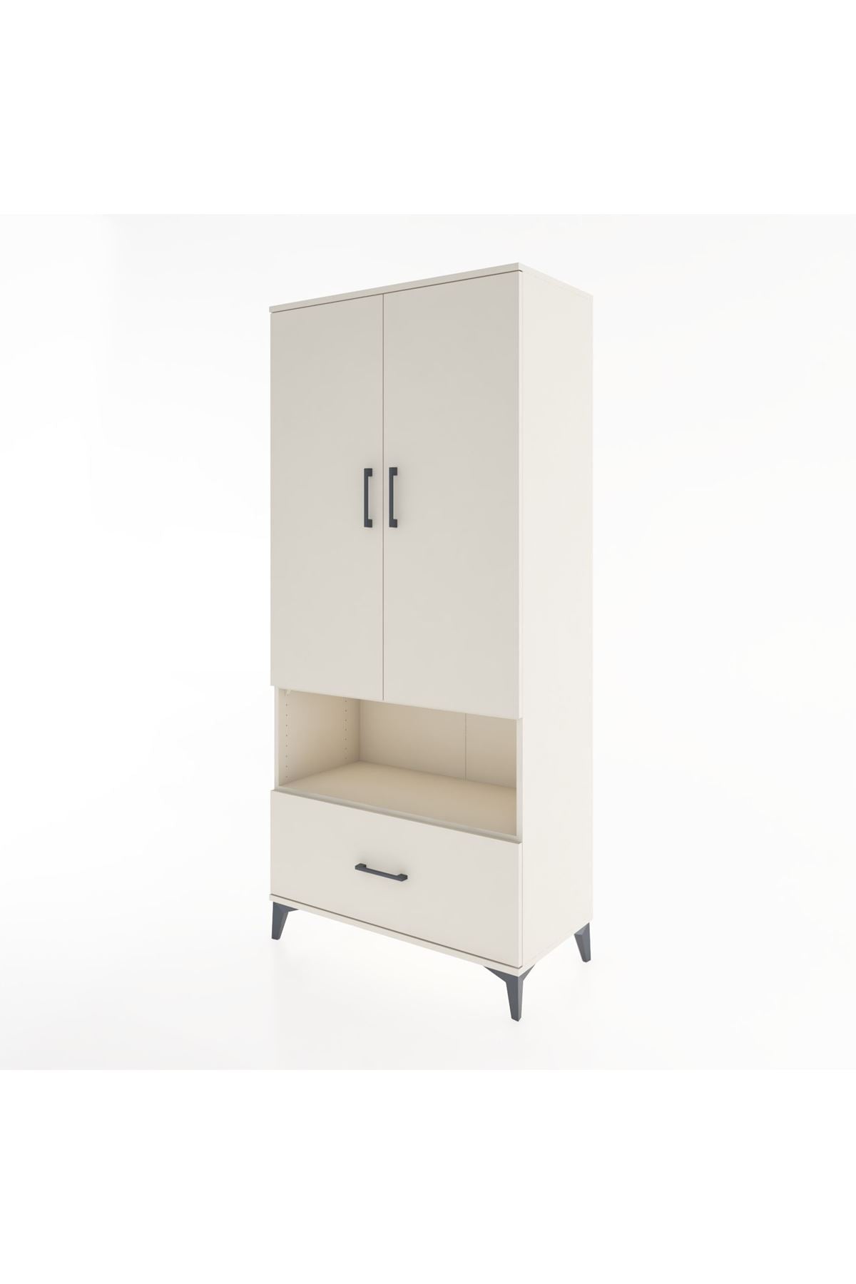 Hyperion Dolap 3 Raflı Tek Çekmeceli Tek Askılı 88x44x195 Aytaşı-Aytaşı