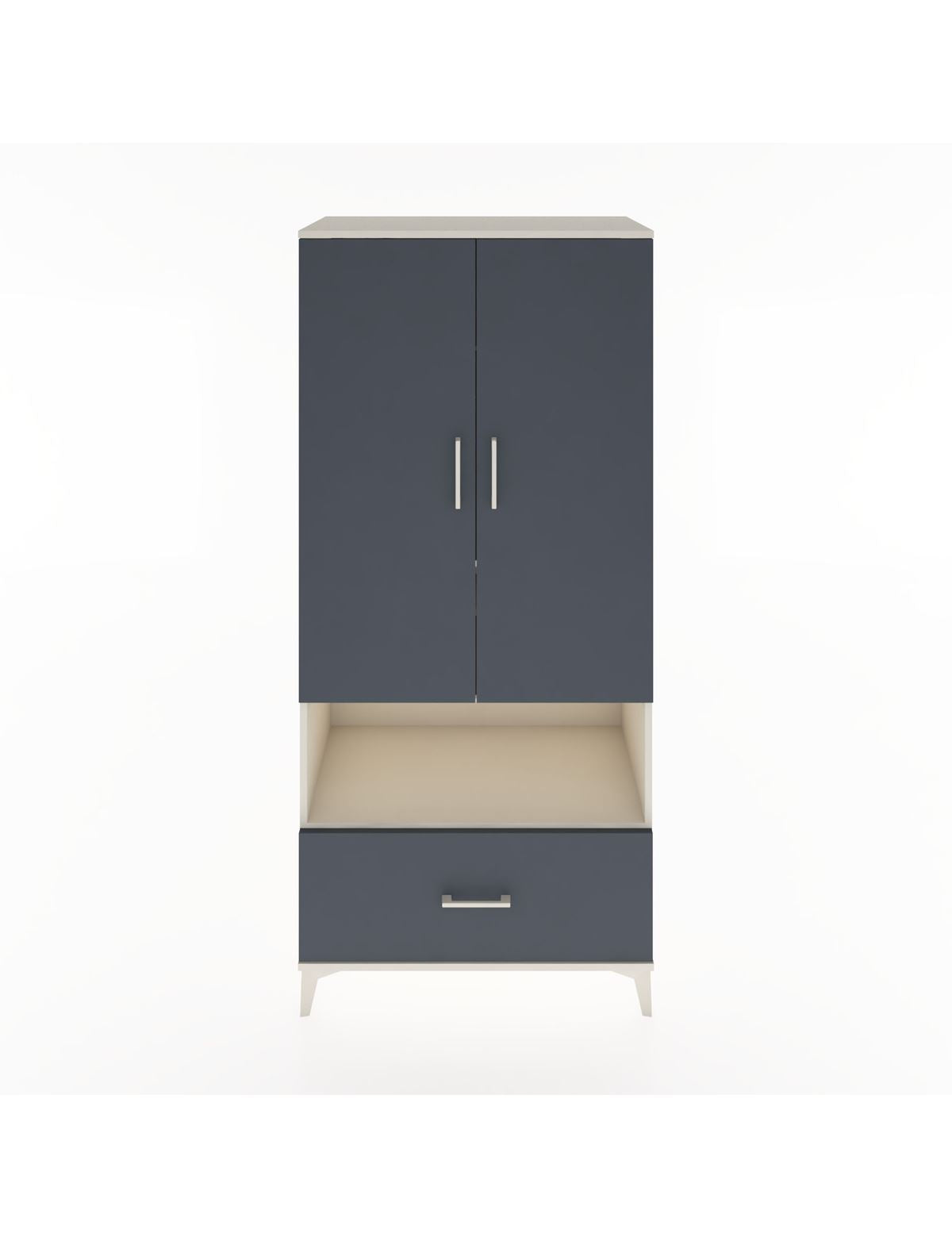 Hyperion Dolap 3 Raflı Tek Çekmeceli Tek Askılı 88x44x195 Aytaşı-Antrasit