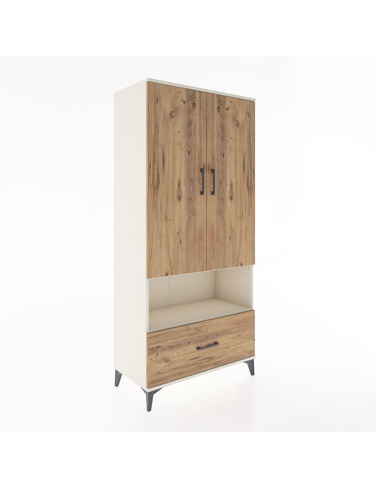 Hyperion Dolap 3 Raflı Tek Çekmeceli Tek Askılı 88x44x195 Aytaşı-Çam