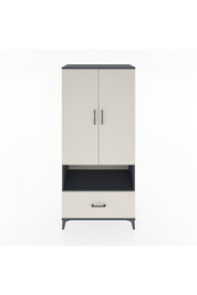 Hyperion Dolap 3 Raflı Tek Çekmeceli Tek Askılı 88x44x195 Antrasit-Aytaşı