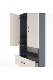 Hyperion Dolap 3 Raflı Tek Çekmeceli Tek Askılı 88x44x195 Antrasit-Aytaşı