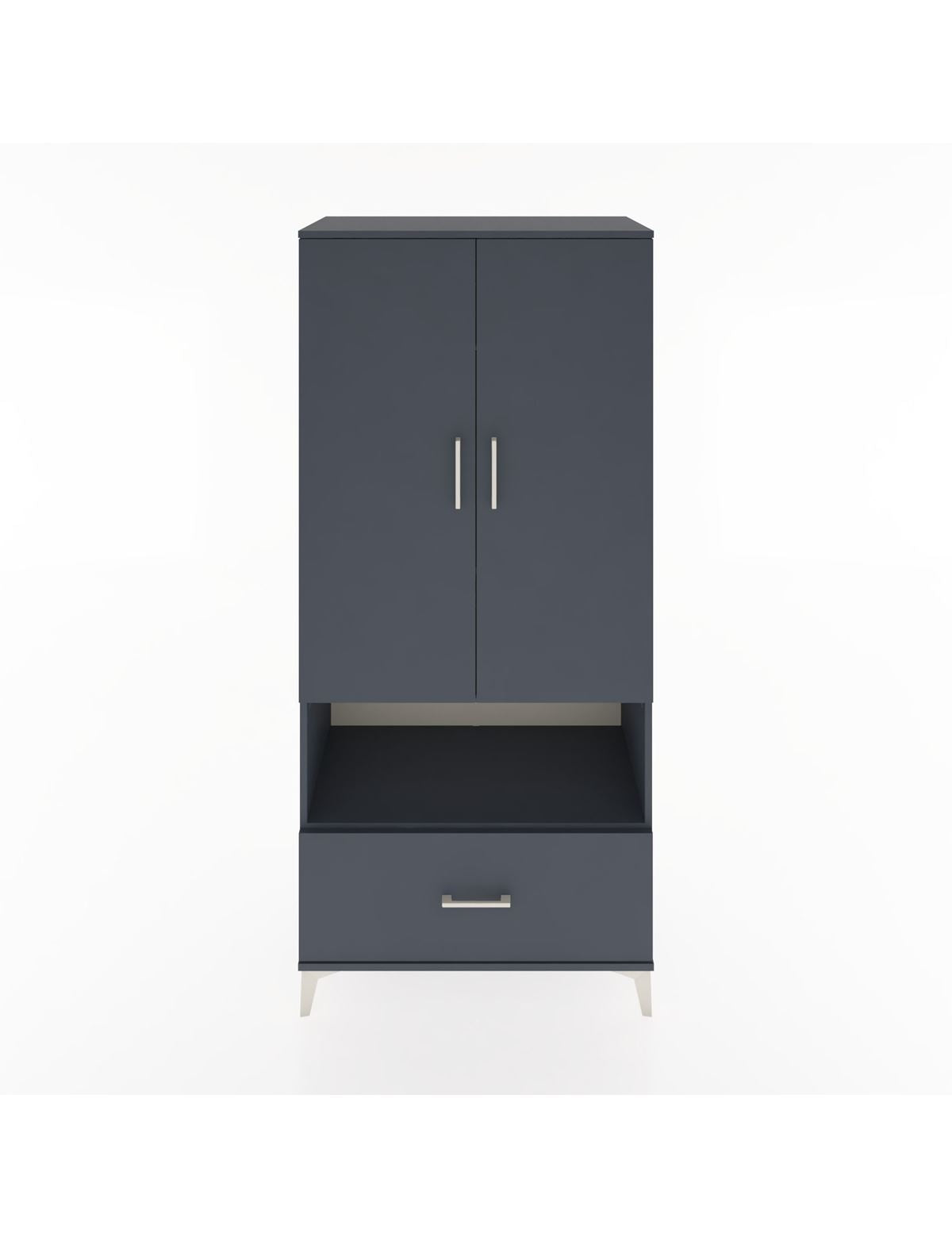 Hyperion Dolap 3 Raflı Tek Çekmeceli Tek Askılı 88x44x195 Antrasit-Antrasit