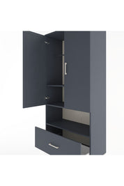 Hyperion Dolap 3 Raflı Tek Çekmeceli Tek Askılı 88x44x195 Antrasit-Antrasit