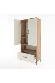 Hyperion Dolap 3 Raflı Tek Çekmeceli Tek Askılı 88x44x195 Çam-Aytaşı