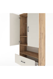 Hyperion Dolap 3 Raflı Tek Çekmeceli Tek Askılı 88x44x195 Çam-Aytaşı