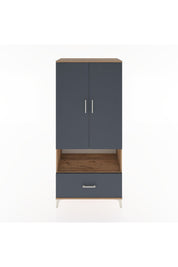 Hyperion Dolap 3 Raflı Tek Çekmeceli Tek Askılı 88x44x195 Çam-Antrasit
