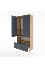 Hyperion Dolap 3 Raflı Tek Çekmeceli Tek Askılı 88x44x195 Çam-Antrasit
