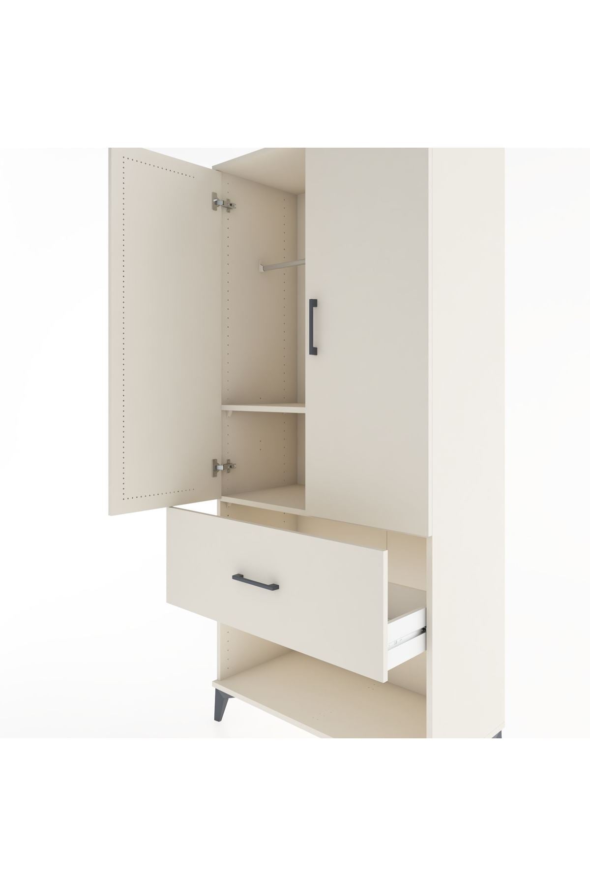 Hyperion Dolap 2 Raflı Tek Çekmeceli Tek Askılı 88x44x195 Aytaşı-Aytaşı