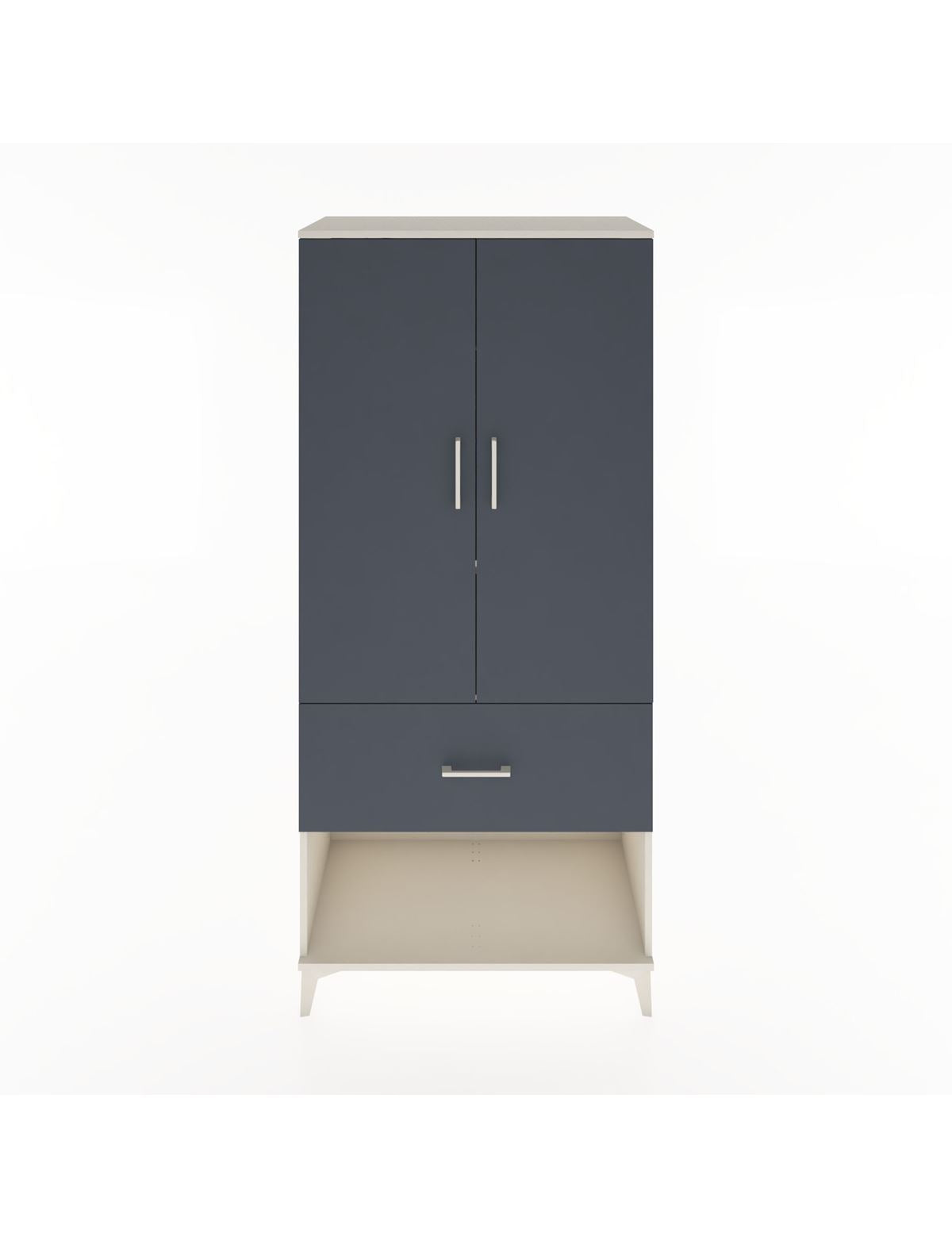 Hyperion Dolap 2 Raflı Tek Çekmeceli Tek Askılı 88x44x195 Aytaşı-Antrasit